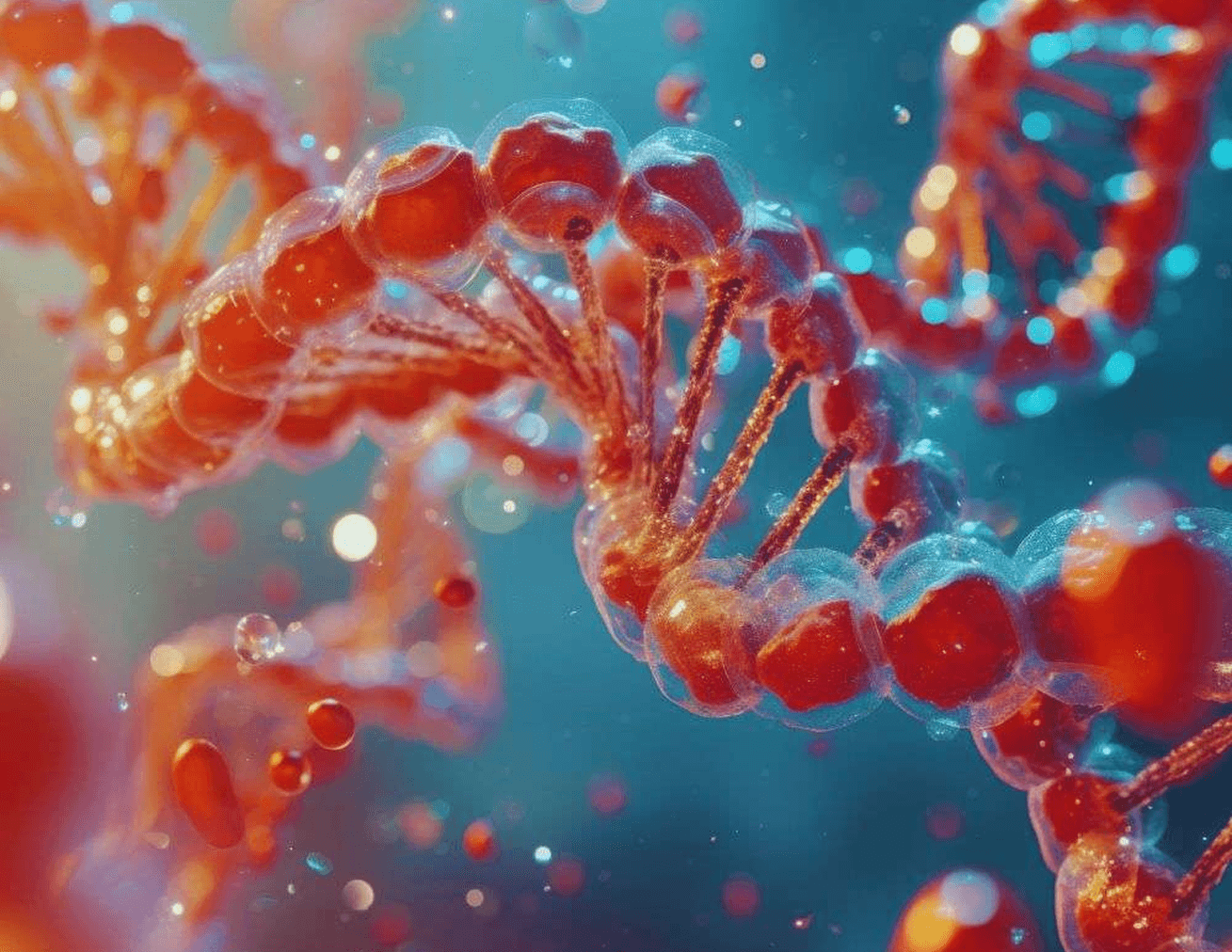 A 3D rendering of a DNA helix