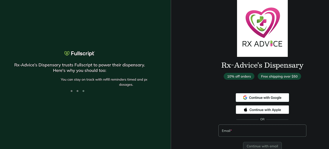 A woman in a labcoat inspecting a box of prescription medication